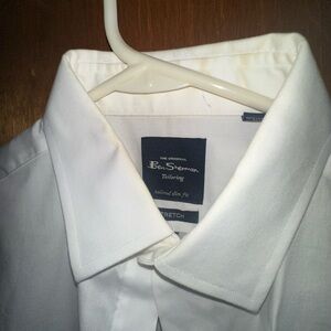 Ben Sherman White Dress Shirt Classic Spread Collar